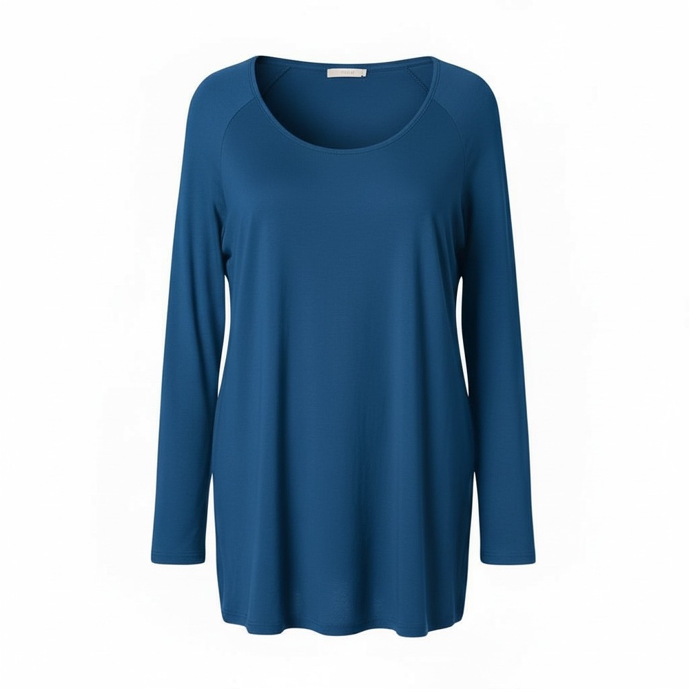 Piko Envi Free Fashion Navy Bamboo Long Sleeve Tunic Top Large NWOT